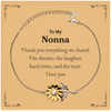 Nonna Sunflower Bracelet Engraved Gift for Grandmother - Thank You for Everything we Shared - Birthday, Christmas, & Holidays - Unique, Inspirational Jewelry for Nonna