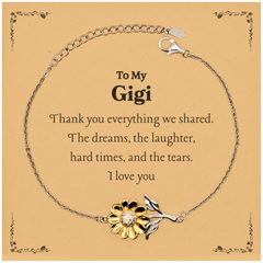 Sunflower Bracelet Gigi Gift for Her Engraved Love and Appreciation Inspirational Jewelry for Birthday Christmas Graduation