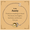 To My Aunty Sunflower Bracelet - Perfect Gift for Aunty - Engraved Love and Appreciation - Birthday, Holidays, Christmas, Graduation - Unique Aunty Bracelet for Hard Times and Laughter - Confidence and Inspirational Bracelet for Aunty - Aunty Appreciati