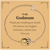 Godmum Sunflower Bracelet Thank you for everything engraved love confidence inspirational for Christmas and Holidays