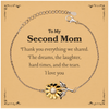 Sunflower Bracelet for Second Mom - Thank You for Everything - Meaningful Gift for Mothers Day, Birthday, and Christmas - Engraved Jewelry to Show Love and Appreciation - Unique and Inspirational Present for Step-Mother