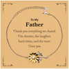 Fathers Day Sunflower Bracelet Engraved with Love and Gratitude for Dad, Thank You Dad for Everything, Unique Gift for Birthday, Christmas, and Holidays