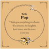 Sunflower Bracelet Pop I Love You Dad Engraved Christmas Gift for Him