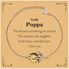 Sunflower Bracelet for Poppa - Thank You for Everything - Unique Gift for Birthday, Christmas, and Graduation - Engraved with Love and Hope