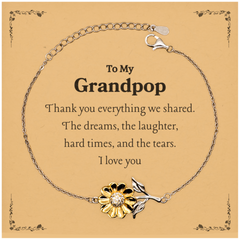 Grandpop Sunflower Bracelet Engraved Love Gift for Christmas Holidays