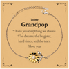 Grandpop Sunflower Bracelet Engraved Love Gift for Christmas Holidays