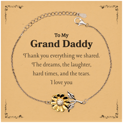 Grand Daddy Sunflower Bracelet Engraved Thank You Love Hope Veterans Day Gift for Him