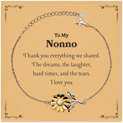 Nonno Sunflower Bracelet To My Nonno Thank You for Everything Shared, Memories, Love, Inspiration, Family, Birthday, Christmas, Veterans Day
