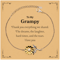 Grampy Sunflower Bracelet - A Unique Gift to Express Love and Gratitude for Grampy on His Birthday, Christmas, or Veterans Day - Engraved with Heartwarming Quote