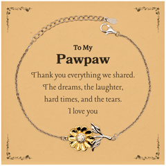 Engraved Sunflower Bracelet for Pawpaw - Thank You for Everything. Unique Gift for Birthday, Christmas, Veterans Day, and More - Express Your Love and Gratitude for Pawpaw