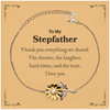 Stepfather Sunflower Bracelet - Thank you for everything we shared, I love you - Meaningful Gift for Christmas, Birthday, Graduation