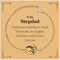 Stepdad Sunflower Bracelet - Symbol of Love and Appreciation for Stepdad, Christmas Gift for Stepdad, Engraved Stepdad Gift, Stepdad Thank You Gift
