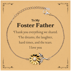 Unique Sunflower Bracelet for Foster Father: Thank You for Everything We Shared, Unforgettable Memories, Love for You, Gratitude, Fathers Day Gift