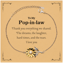 Sunflower Bracelet for Pop-in-law - A Token of Love and Appreciation for Everything We Shared - Unique Gift for Birthday, Christmas, and Holidays