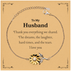 To My Husband Sunflower Bracelet Engraved Love and Gratitude Christmas Gift