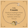 Engraved Sunflower Bracelet for Cousin - Thank you for everything - Gift for Birthday, Christmas, Graduation - Unique and Inspirational Jewelry for Her
