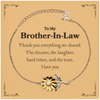 Brother-In-Law Sunflower Bracelet - Thank you for everything shared, love and memories cherished, perfect gift for Birthday, Christmas, or any special occasion