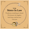 Sunflower Bracelet Gift for Sister In Law - Thank You for Everything we shared - Birthday Christmas Unique Engraved Jewelry for Her