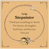 Sunflower Bracelet for Stepsister - A Unique Gift to Express Gratitude and Love - Engraved Bracelet for Special Occasions - Birthday, Christmas, Holidays
