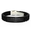 Black Glidelock Clasp Bracelet for Godmom - A Unique Token of Love and Appreciation - Perfect Birthday or Christmas Gift for Her