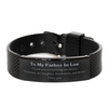 Father In Law Engraved Black Shark Mesh Bracelet - Thank You for Everything we Shared - Special Gift for Christmas, Birthday, and More