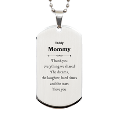 Military Mommy Silver Dog Tag Engraved Love and Gratitude for Mothers Day Gift