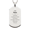 Personalized Silver Dog Tag Nana Gift - Engraved Appreciation for Grandma - Unique Mothers Day, Christmas, Birthday, Veterans Day Present