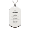 Gramma Engraved Silver Dog Tag - A Unique Thank You Gift for Christmas, Birthday, and Graduation - Inspirational Message to Show Love and Appreciation from Grandchildren