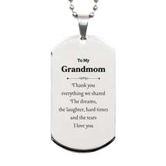 Dog Tag Necklace for Grandmom - Engraved with I love you - Meaningful Gift for Christmas, Birthday, Anniversary, Holidays