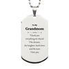 Dog Tag Necklace for Grandmom - Engraved with I love you - Meaningful Gift for Christmas, Birthday, Anniversary, Holidays