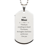 Engraved Silver Dog Tag Mimi Thank You Love Confidence Gift