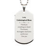 Unbiological Mom Engraved Silver Dog Tag - A Heartfelt Gift for Mothers Day, Christmas, and Birthdays - Thank You for Everything We Shared - Unique and Inspirational Token of Love and Gratitude