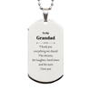 To My Beloved Grandad Engraved Silver Dog Tag - A Perfect Gift for Christmas and Birthday, Thank You for Everything We Shared, I Love You