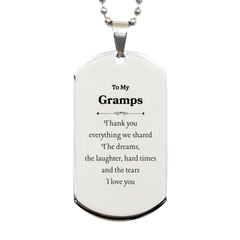 Gramps Silver Dog Tag Engraved with Heartfelt Love and Appreciation for Birthday or Christmas Gift