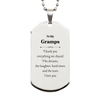 Gramps Silver Dog Tag Engraved with Heartfelt Love and Appreciation for Birthday or Christmas Gift