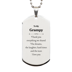 Engraved Silver Dog Tag Grampy Thank You for Everything Veterans Day Gift to My Grampy I Love You Forever Military Dog Tag