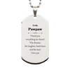 To My Pawpaw Silver Dog Tag - Unique Engraved Gift for Him on Christmas and Veterans Day to Show Love and Appreciation, Pawpaw, I Love You