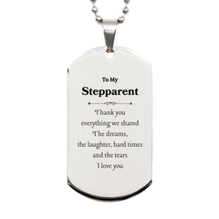 Stepparent Engraved Silver Dog Tag Thank You for the Memories I Love You - Unique Gift for Mothers Day, Christmas, and Special Occasions