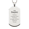 Stepsister Engraved Silver Dog Tag - A Token of Love, Gratitude, and Appreciation for Your Birthday, Christmas, or Graduation Gift