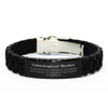 Unbiological Mother Black Glidelock Clasp Bracelet - Empowered by 2 Timothy 1:7, Perfect Gift for Mothers Day, Birthday, Christmas, Graduation and more