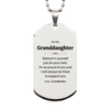 Granddaughter Silver Dog Tag Engraved Gift for Birthday, Believe in Yourself, Inspirational Support from Grandmother, Confidence and Love Filled