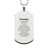 Engraved Silver Dog Tag - Inspirational Granny Gift for Birthday or Christmas - Power, Love, Self-Discipline 2 Timothy 1:7 - Perfect Confidence and Hope