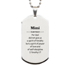 Silver Dog Tag Mimi Inspirational Engraved Necklace for Women, 2 Timothy 1:7, Confidence, Graduation, Birthday, Love and Self-Discipline, Perfect Christian Gift for Her