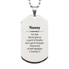 Inspirational Nanny Silver Dog Tag - Engraved with 2 Timothy 1:7 for Confidence and Strength in Every Day Caregiving Journey - Perfect Gift for Holidays and Birthdays