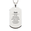 Silver Dog Tag Aunt Strength and Inspiration Engraved Necklace for Birthday and Christmas Gifts