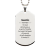 Auntie Engraved Silver Dog Tag for an Inspirational Gift of Confidence and Love | 2 Timothy 1:7 Niche Birthday Christmas Hope Veterans Day
