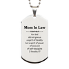 Mom In Law Silver Dog Tag Inspirational Engraved Gift for Birthday, Christmas, and Graduation - 2 Timothy 1:7 Spirit of Power and Love