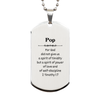 Pop Engraved Silver Dog Tag - Power, Love, Self-Discipline - Inspirational Gift for Graduation, Birthday, Veterans Day - Pop Spirit of Confidence and Hope