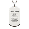 Grand Daddy Silver Dog Tag Engraved with 2 Timothy 1:7, Perfect Gift for Veterans Day, Christmas, and Graduation, Inspire Confidence and Strength