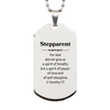 Stepparent Engraved Silver Dog Tag - Spirit of Power, Love and Self-Discipline. Perfect Gift for Birthdays, Graduation, and Holidays
